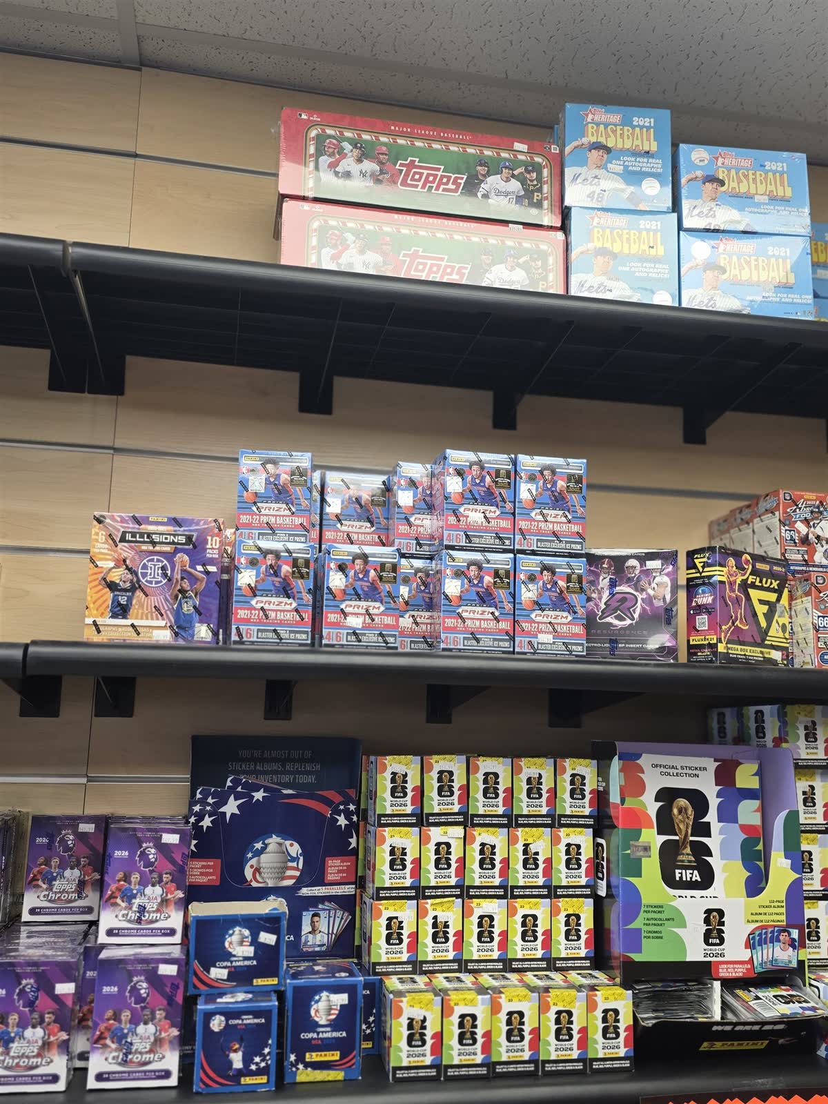 Sports card hobby boxes at GG Hobby — baseball, basketball, football